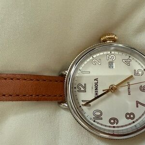 Shinola Silver and Black Watch Back
